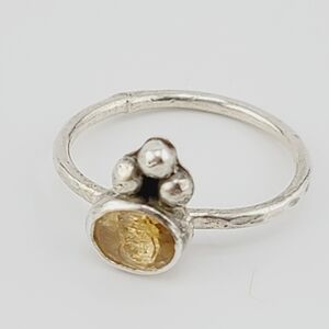 CITRINE PRINCESS RING HANDMADE IN STERLING SILVER METAL SIZE 7.5